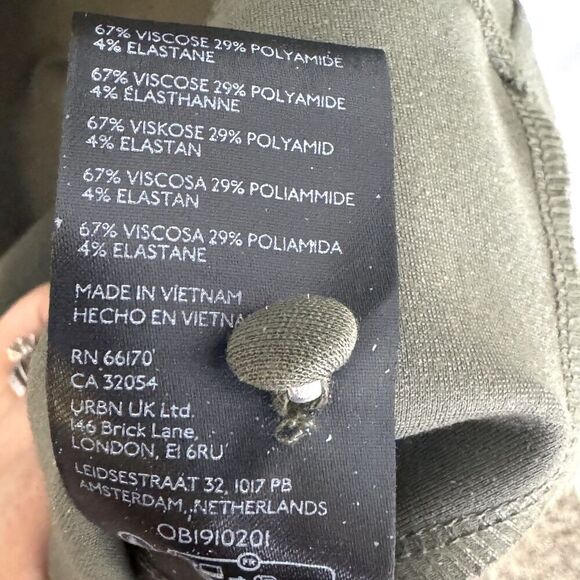 Anthropologie Cecily Dress XS Olive Green Button Front Fit Flare Midi Cap Sleeve - Picture 13 of 13